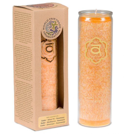 Bougie Chakra 2 Orange Svadhisthana aux huiles essentielles