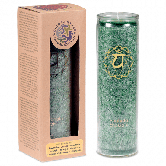 Bougie Chakra 4 Vert Anahata aux huiles essentielles