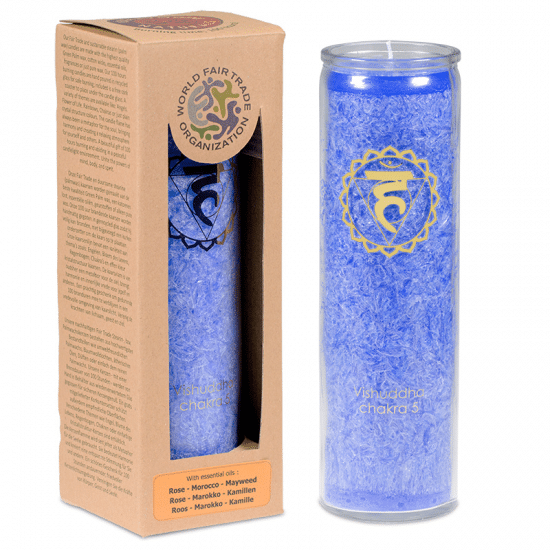 Bougie Chakra 5 Bleu Vishuddha aux huiles essentielles