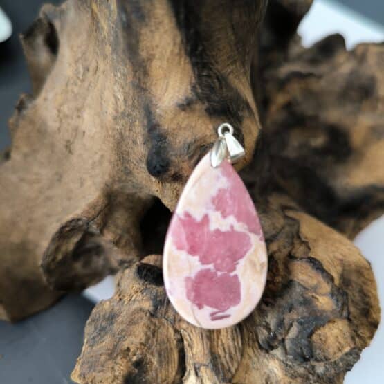 Pendentif Rhodocrosite Argentine Monture Argent réf4392