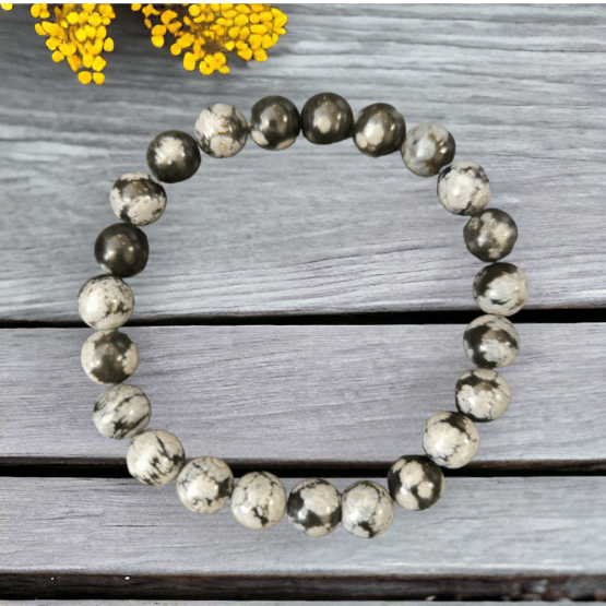Bracelet Obsidienne neige 8mm