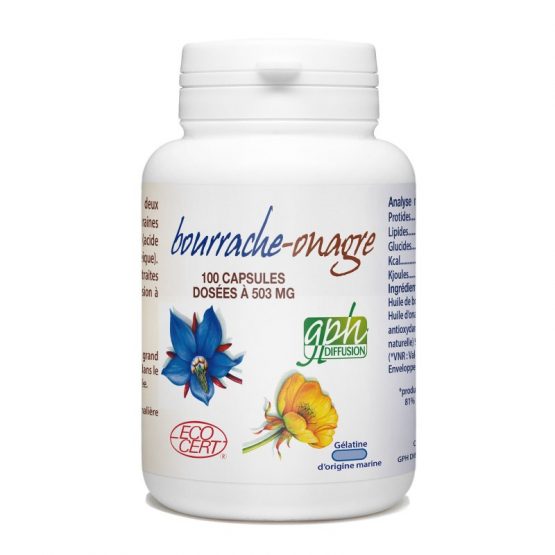 ONAGRE -BOURRACHE BIO – 503MG – 100 CAPSULES