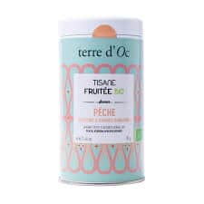 Tisane fruitée bio Saveur pêche, verveine, orange sanguine terre d&rsquo;oc 70gr