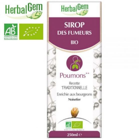 Herbalgem SIROP DES FUMEURS BIO – BIEN-ÊTRE RESPIRATOIRE 250 ML