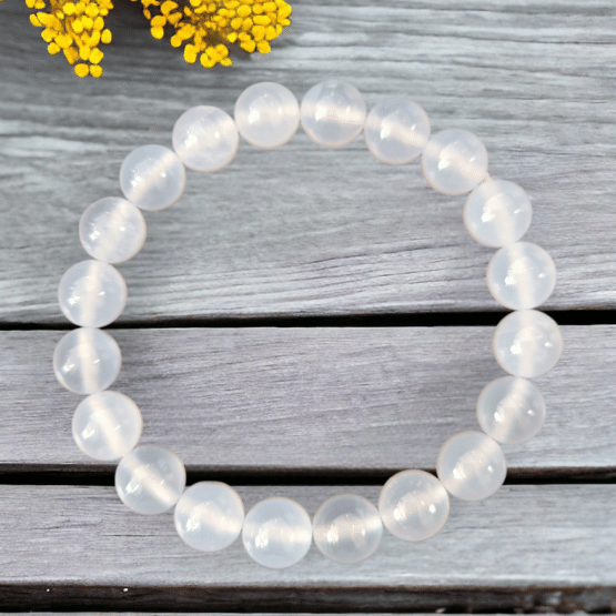 Bracelet Calcédoine Bleu 8mm