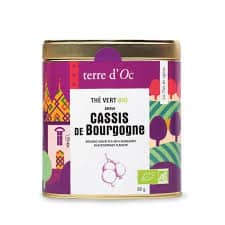 Thé vert bio Cassis de Bourgogne Terre D&rsquo;oc 90gr