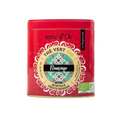 Thé vert bio « FLAMINGO » myrtille & fruits rouges Terre D&rsquo;oc