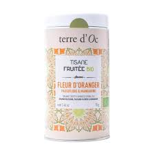 Tisane fruitée bio fleur d’oranger, passiflore, mandarine terre d&rsquo;oc 70gr