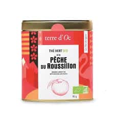 Thé Vert BIO Pêche du Roussillon Terre D&rsquo;oc