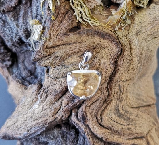 Pendentif Topaze Impériale Gemme et Argent 925 réf 3299