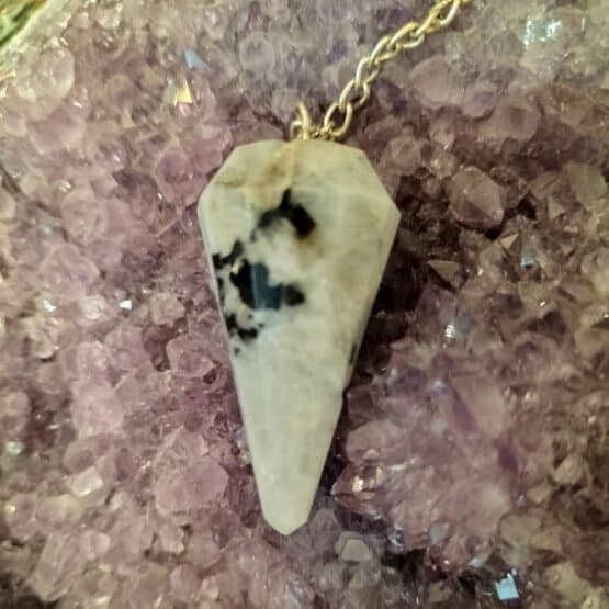 Pendule Pointe facette Pierre de Lune