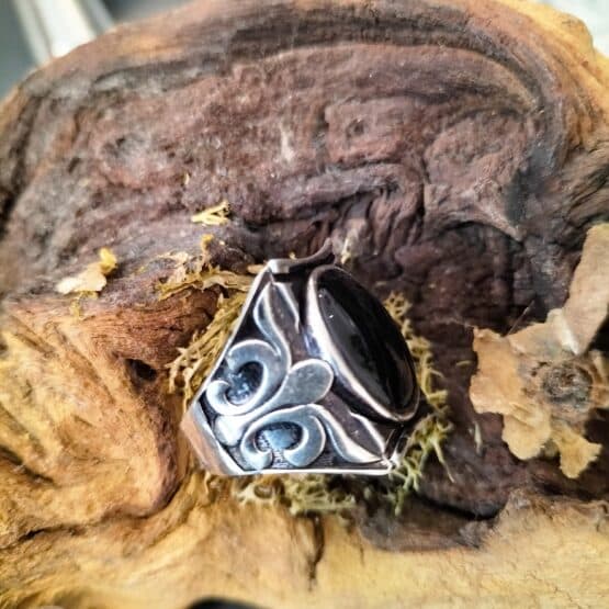 Bague Homme Onyx taille 61 Argent