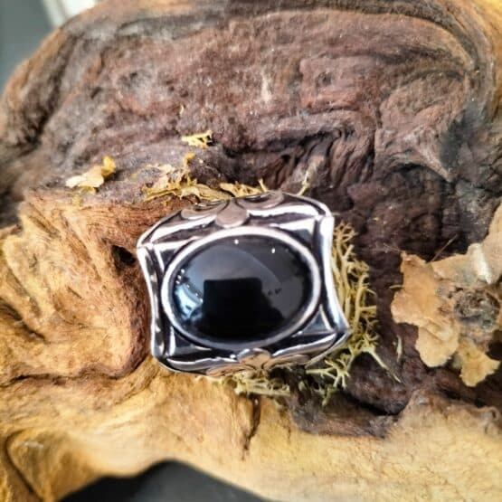 Bague Homme Onyx taille 61 Argent
