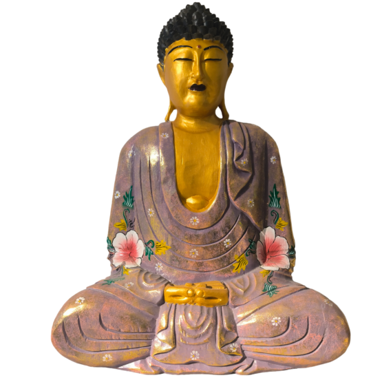 BOUDDHA EN BOIS DE SUAR 52cm
