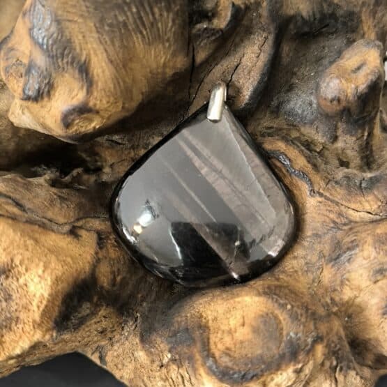 Pendentif Hyperstène Bélière Argent réf 5454