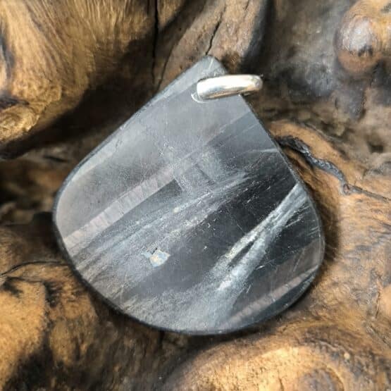 Pendentif Hyperstène Bélière Argent réf 5454