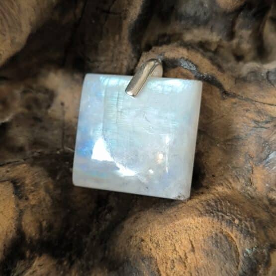 Pendentif Pierre de Lune Bélière Argent Réf 4398