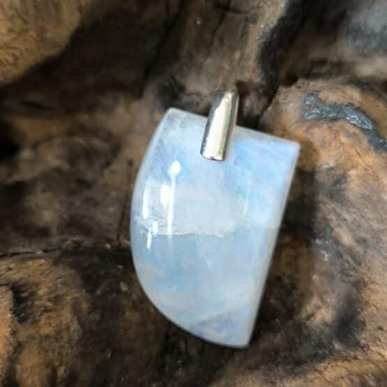 Pendentif Pierre de Lune Bélière Argent Réf 4398b