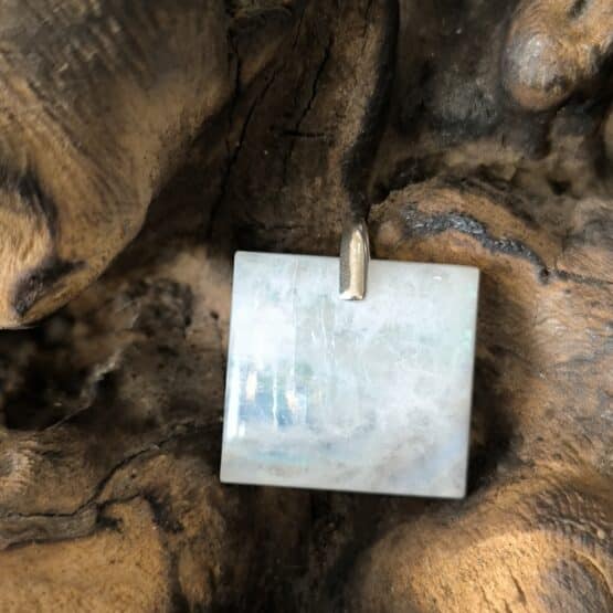Pendentif Pierre de Lune Bélière Argent Réf 4398