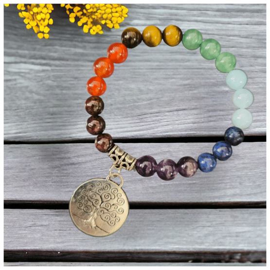 Bracelet 7 chakras + Arbre de Vie