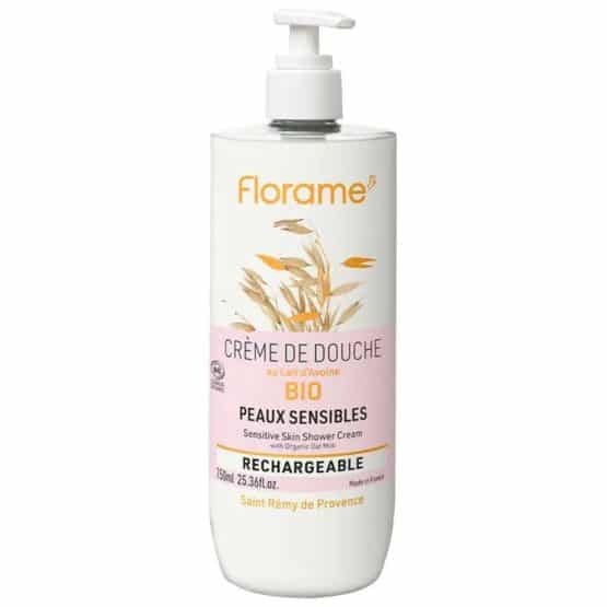 Florame Crème de douche Peaux sensibles Lait d&rsquo;avoine BIO rechargeable 750ml